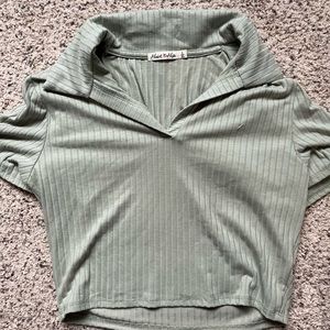 Cropped collared shirt